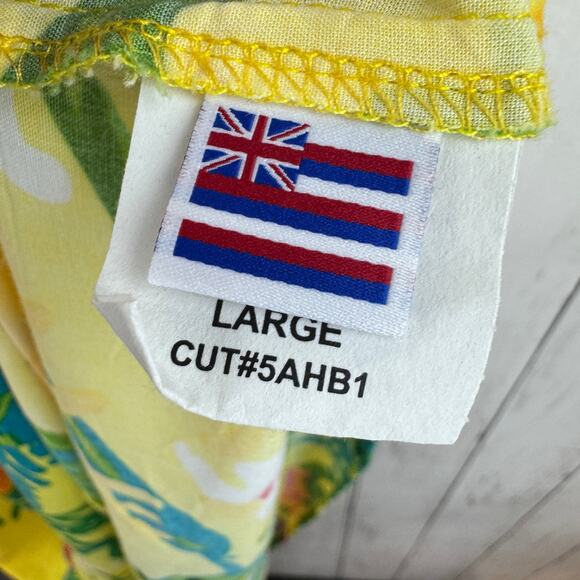 Jams World Florest Yellow Paca Palomorca Hawaiian Maxi Dress W383 Size Large - Picture 7 of 14